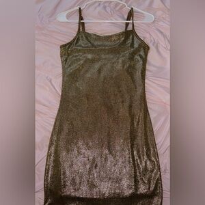 Shimmering Brown Sleeveless Dress